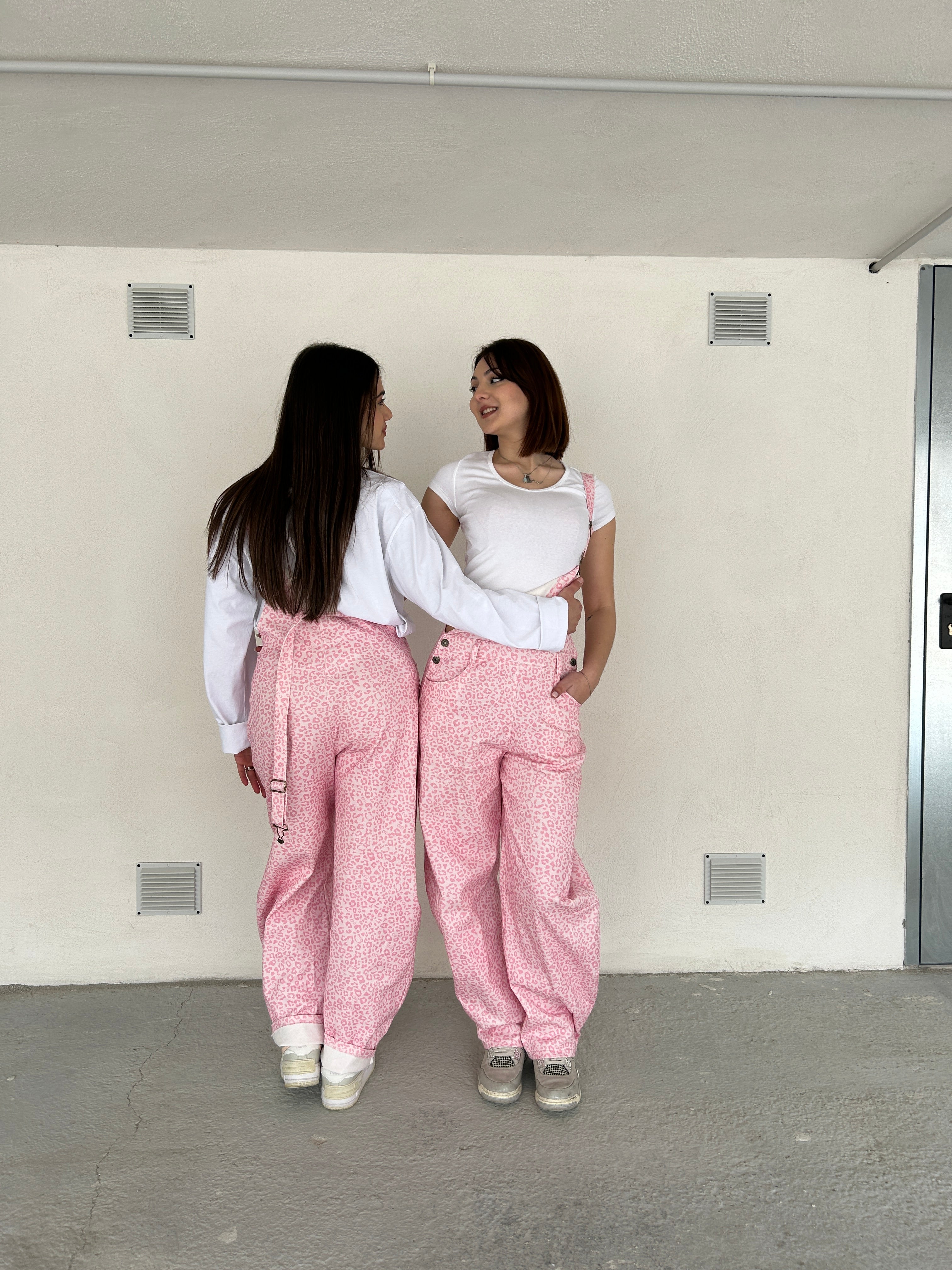 Salopette Leopard rosa