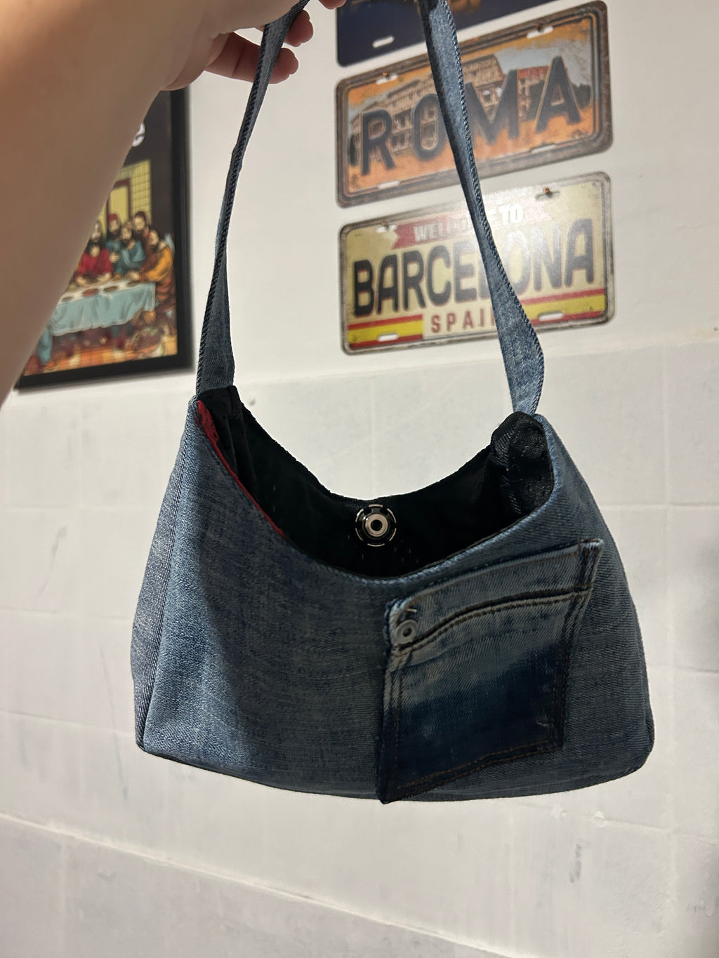 Borsa a mano jeans
