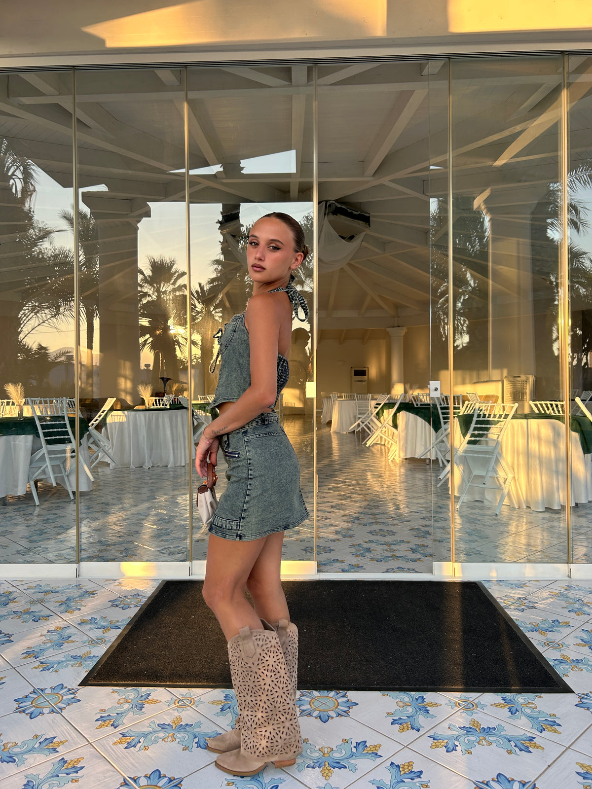 Coordinato jeans gonna e top