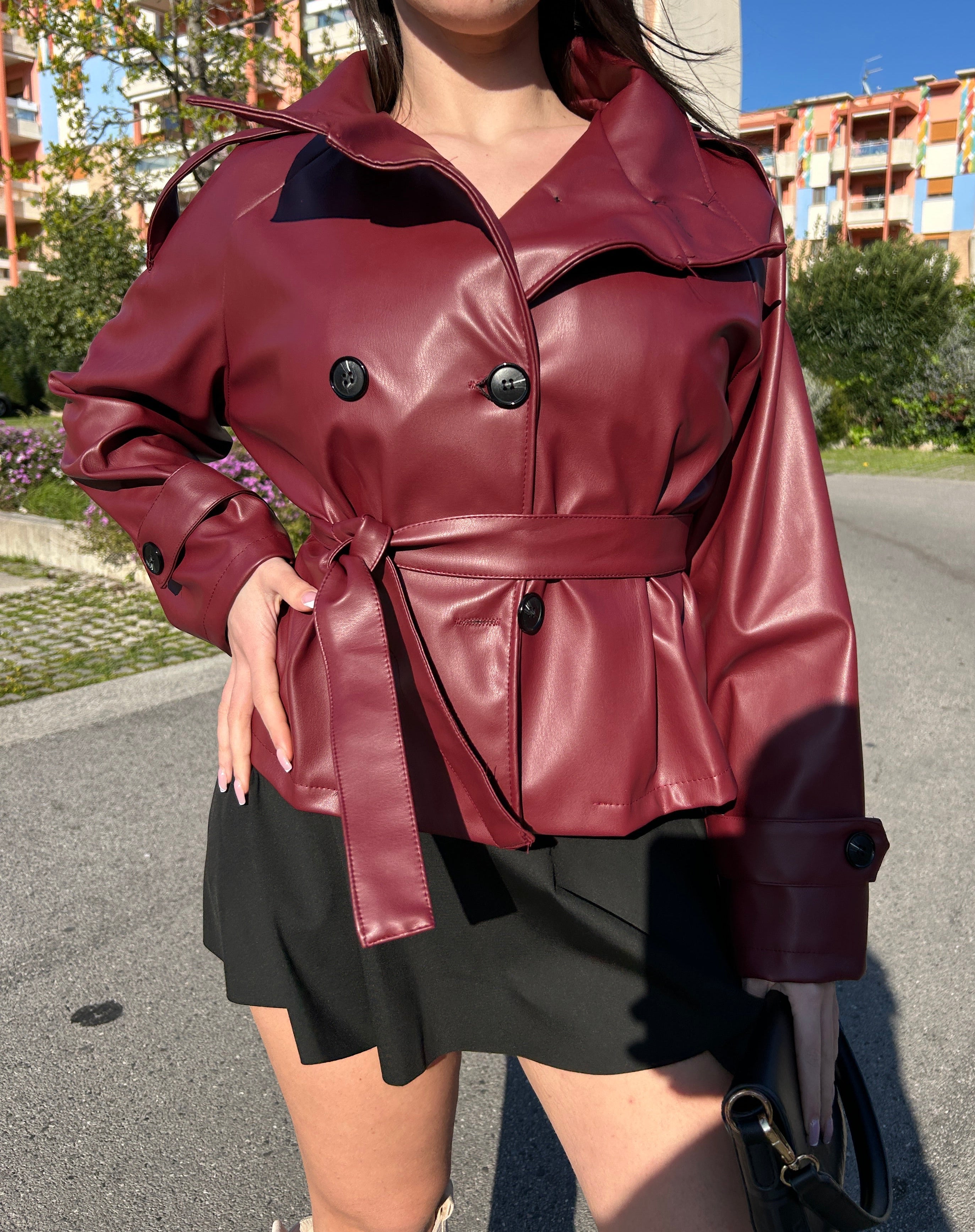 Trench shimmer bordeaux