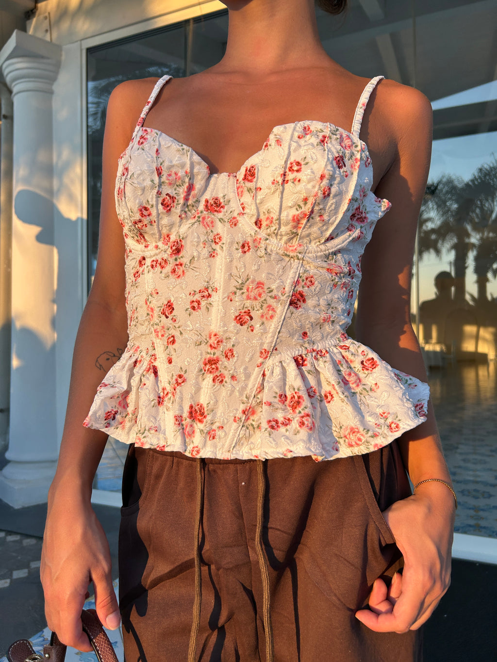 Top corsetto floreal
