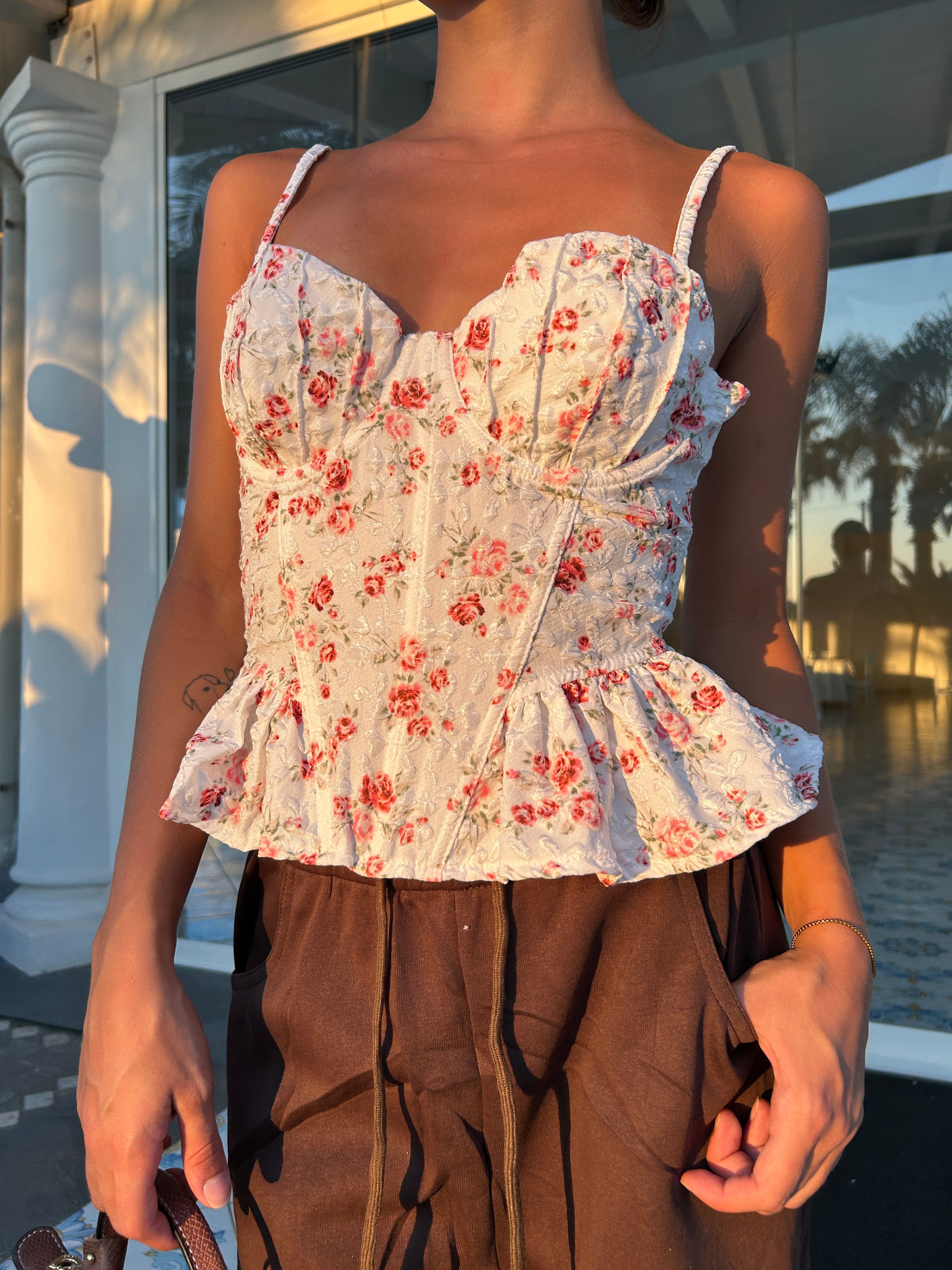 Top corsetto floreal
