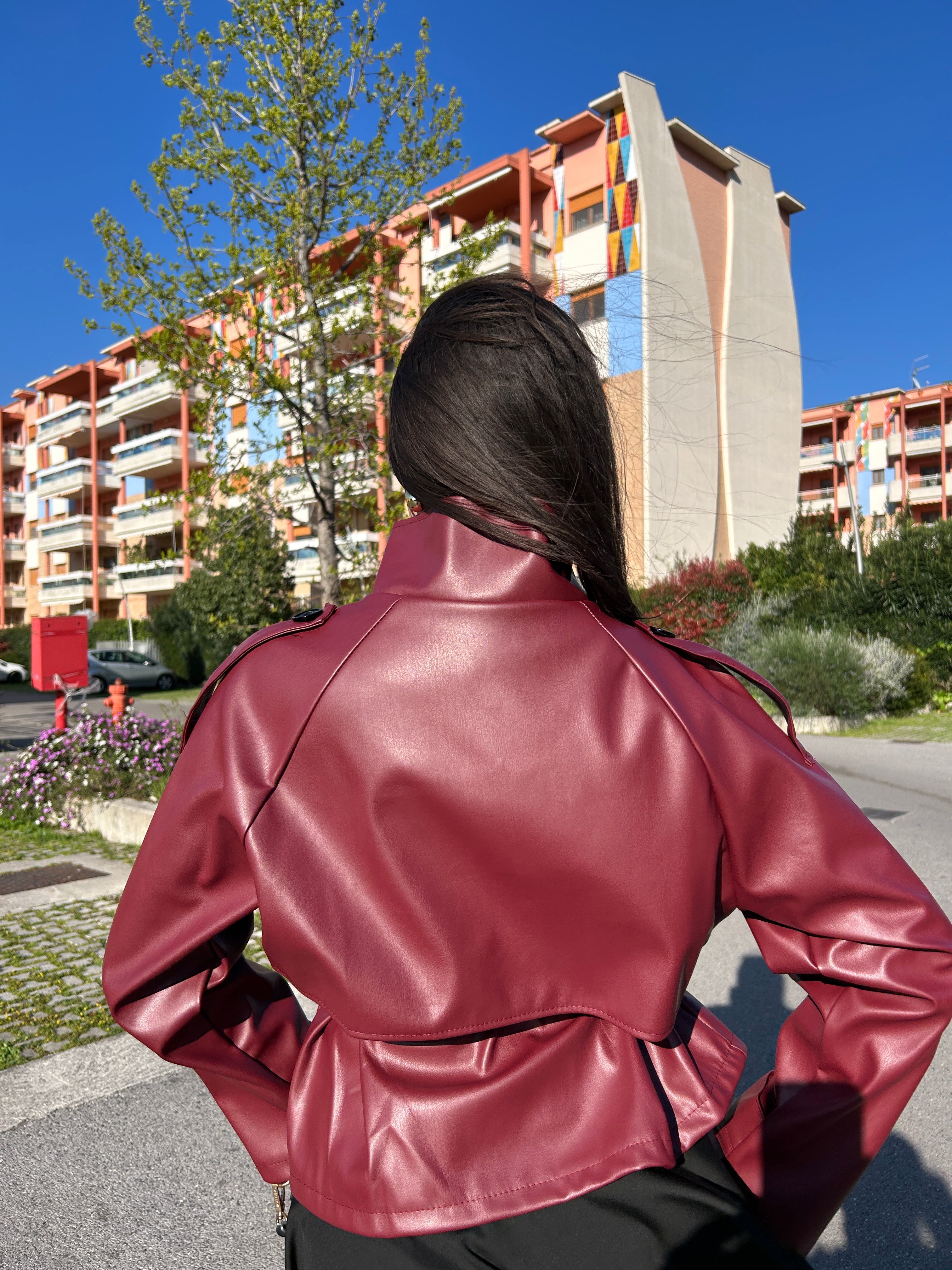 Trench shimmer bordeaux