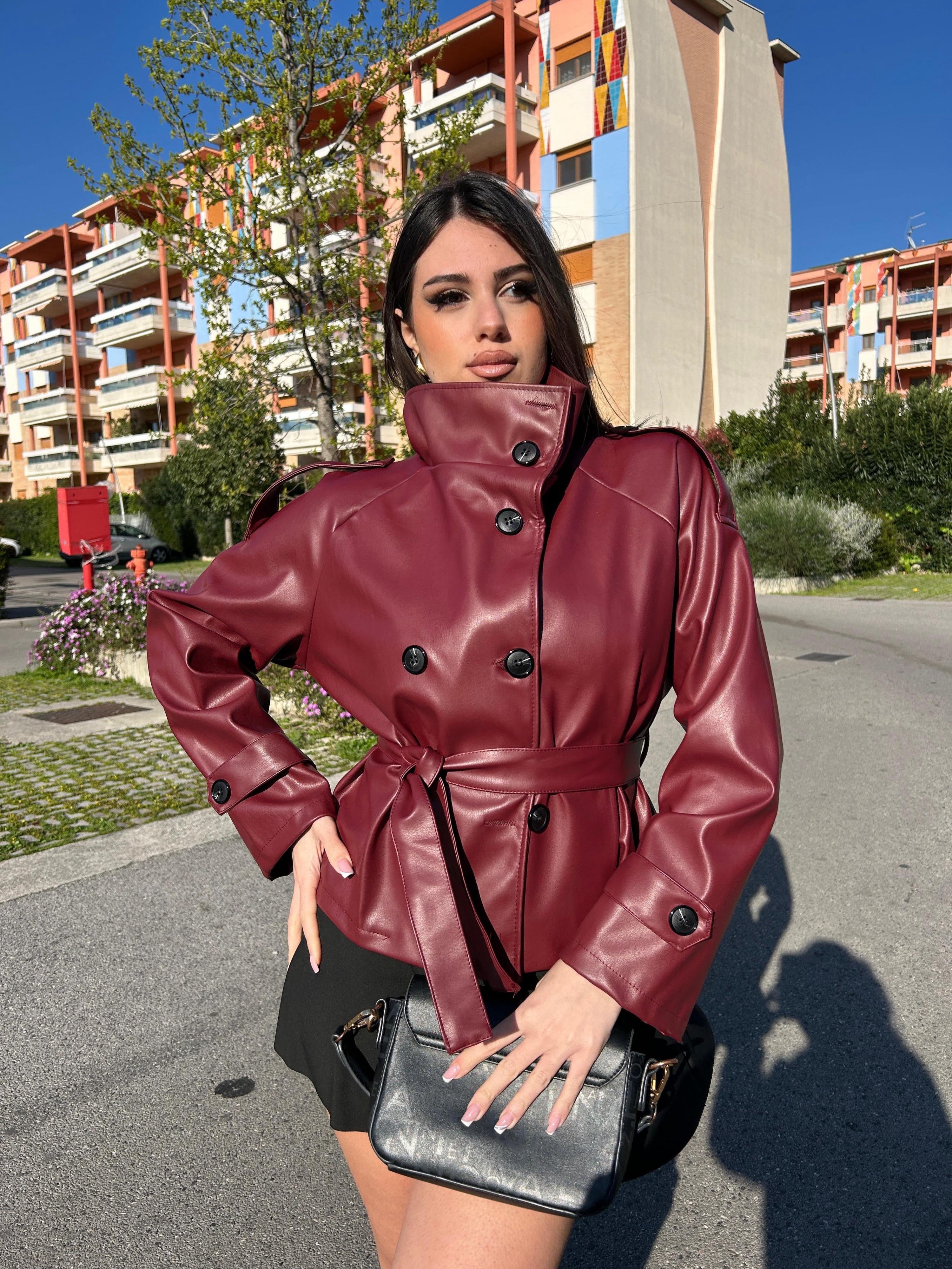 Trench shimmer bordeaux