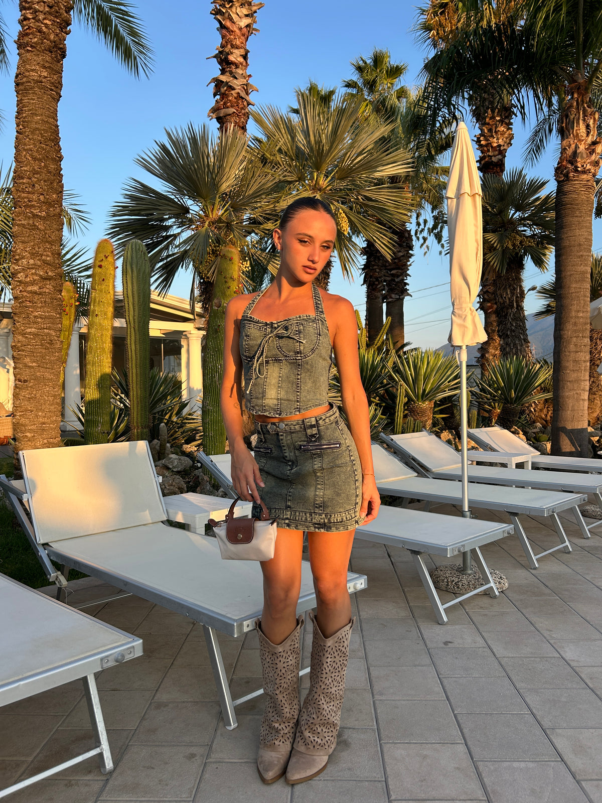Coordinato jeans gonna e top