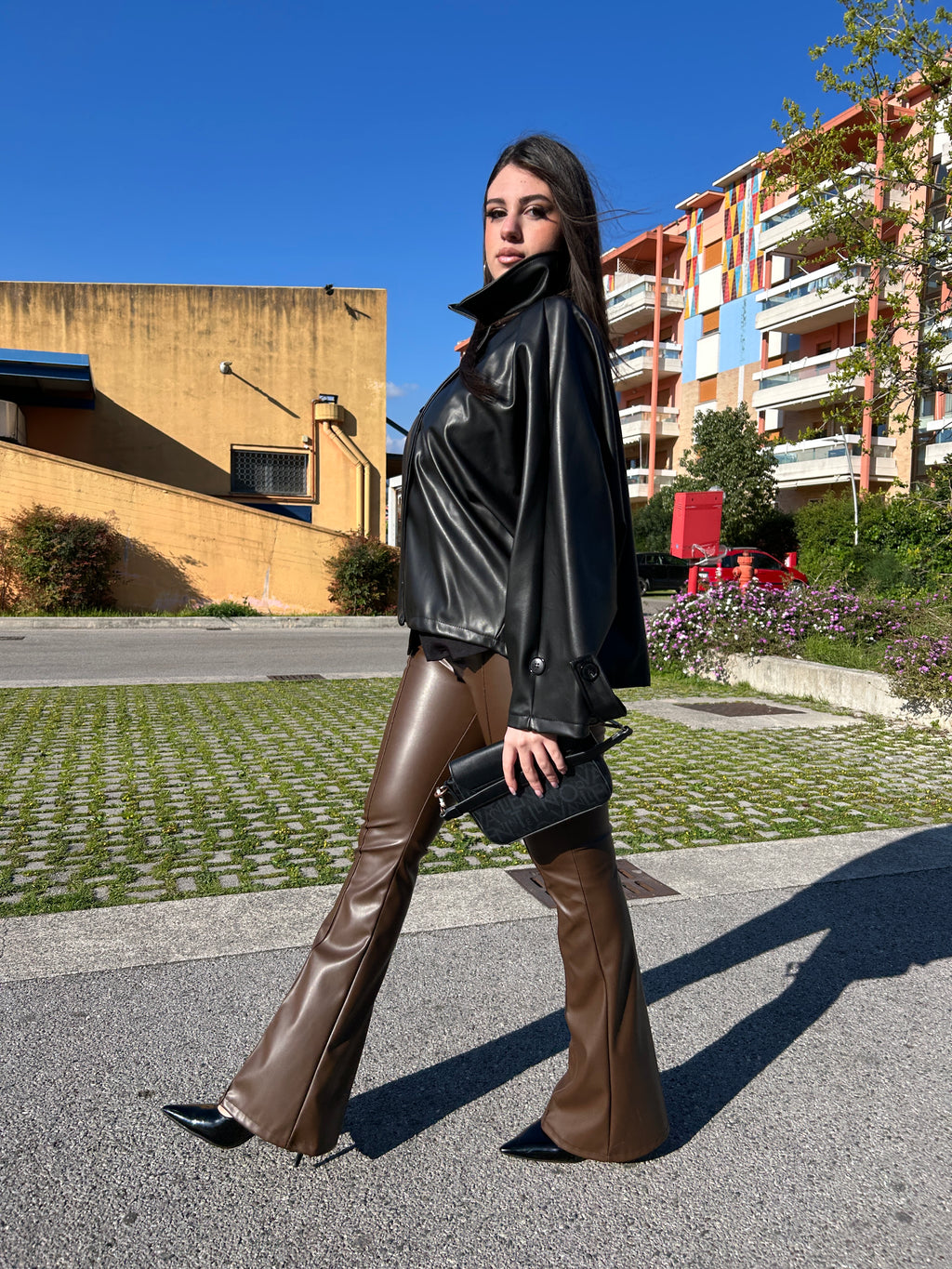 Jacket ecopelle nero