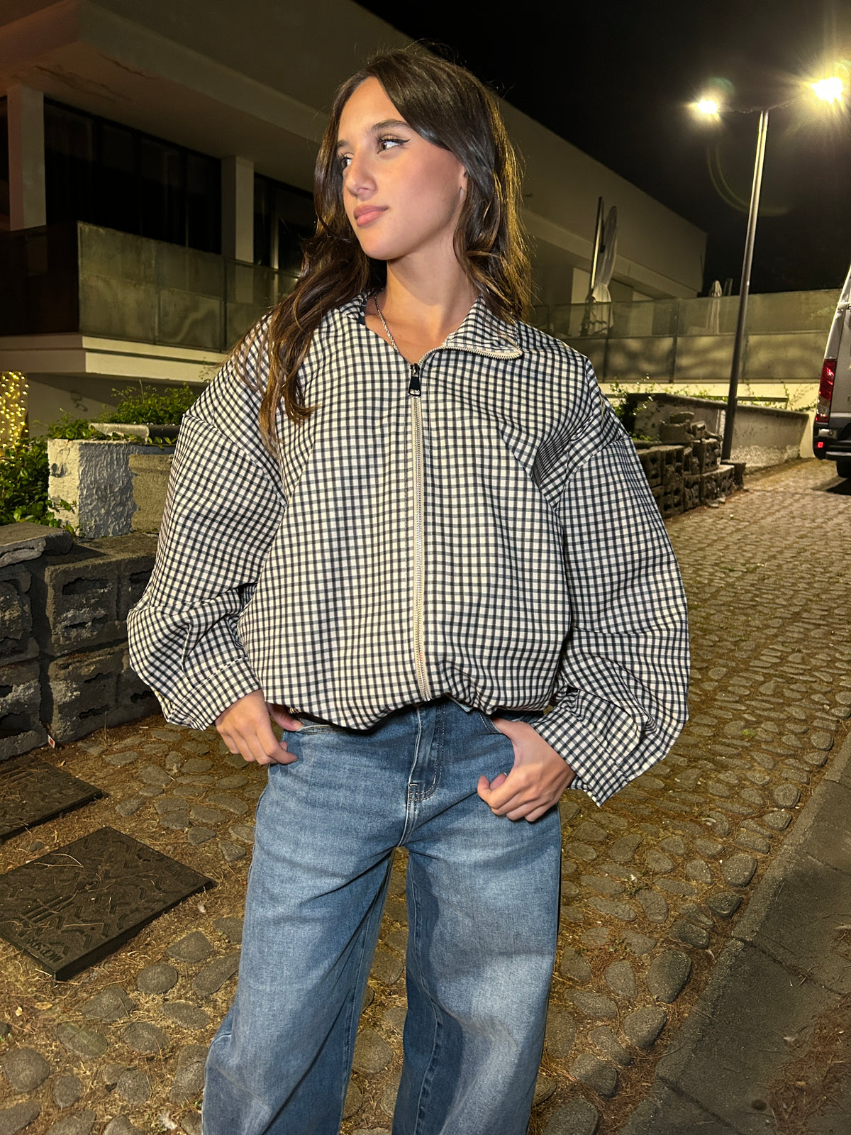 Giacca bomber quadri